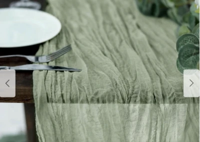 Dusty sage green table runners
